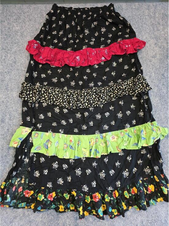 Dresses & Skirts - VTG Made In Texas Tiered Ruffle Maxi Skirt Boho Calico Floral Peasant Western OS